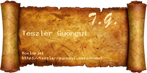 Teszler Gyöngyi névjegykártya
